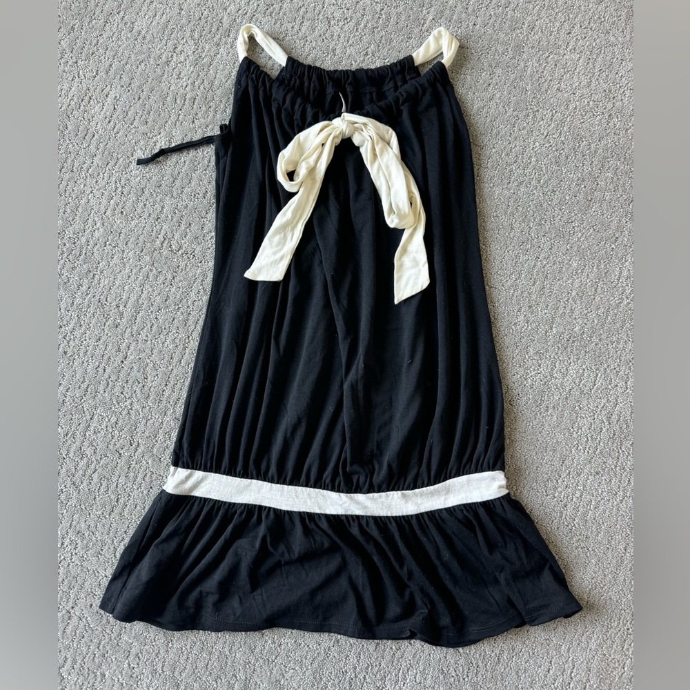 Blu Heaven Black & White Bow Tunic Top Dress